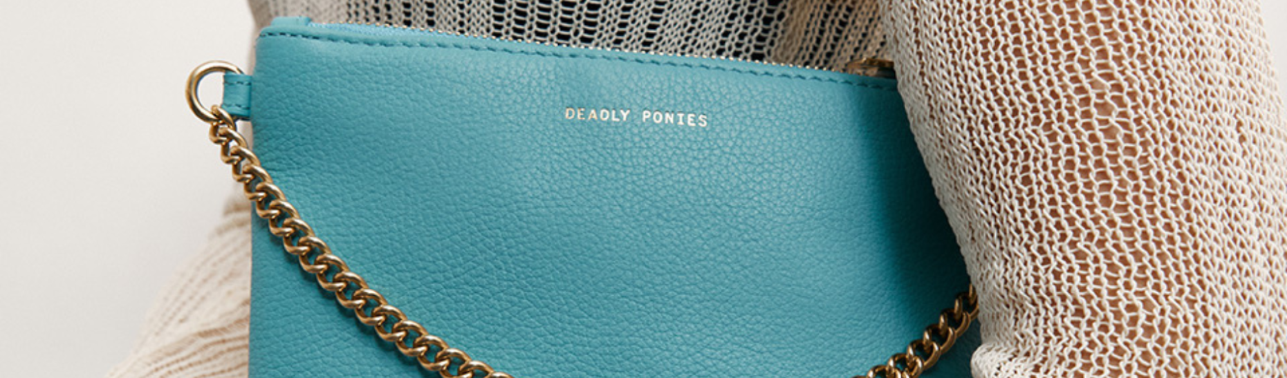 Deadly Ponies Small Blue Leather Bag