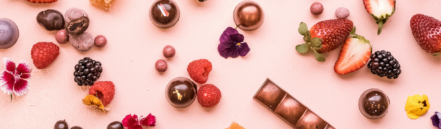 Chocolate flat lay