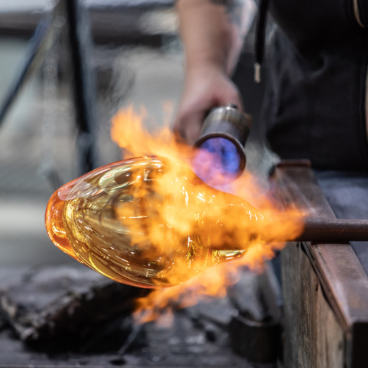 Glass Blowing into a Light