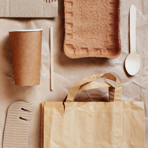 Brown packaging flat lay