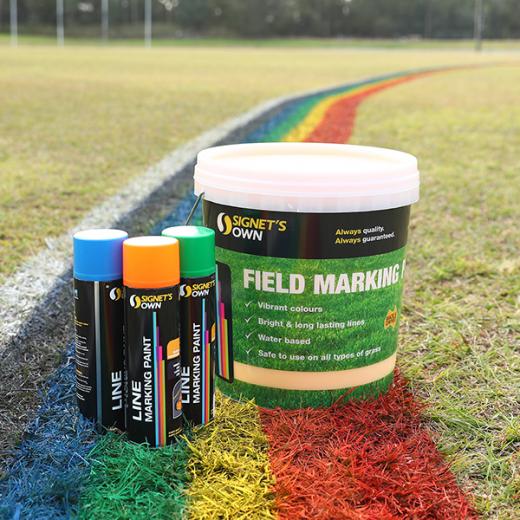 Signet's Own Line and Field Marking Paint on field 