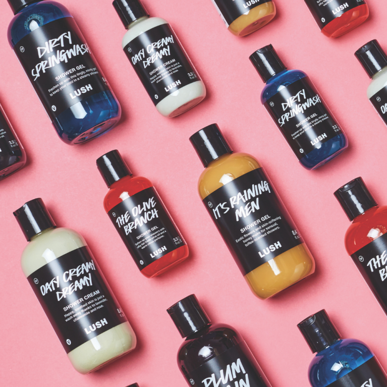 Lush Shower Gel Flat Lay