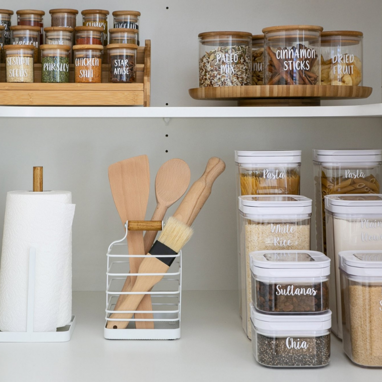 Pantry items on shelf