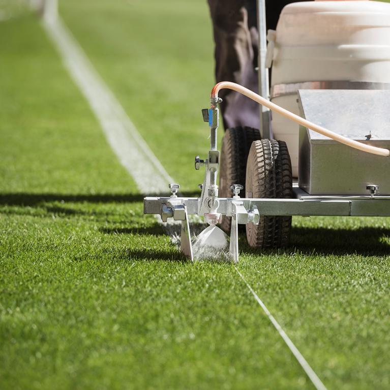 Marking the field with paint