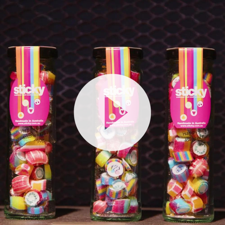 Sticky lollies in jars