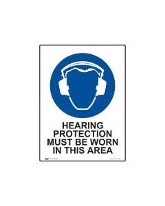 Hearing Protection Must Be Worn 450mm x 600mm - Polypropylene