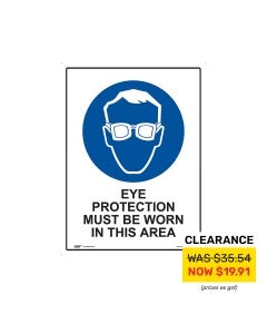 Eye Protection Must Be Worn 450mm x 600mm - Polypropylene