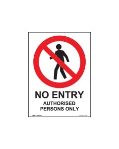 No Entry 450mm x 600mm - Polypropylene