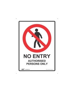 No Entry 225mm x 300mm - Polypropylene