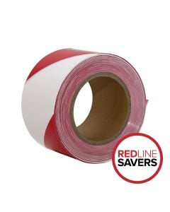 Hazard Tape 75mm x 75m - Red/White