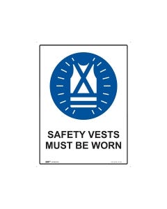 Safety Vest Must Be Worn 450mm x 600mm - Polypropylene