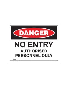 Danger No Entry 600mm x 450mm - Polypropylene