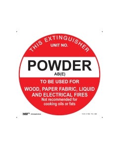 Powder Fire Extinguisher AB(E) 200mm Diameter - Polypropylene