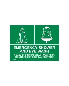 Emergency Shower and Eye Wash 600mm x 450mm - Polypropylene