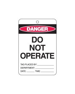 Danger Tag Card Stock - Do Not Operate