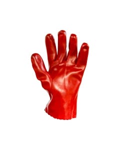 Dipped PVC Wrist Length Gloves 27cm - Red (12 pairs per box)