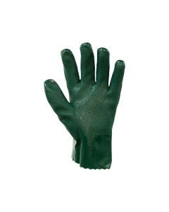 Double Dipped PVC Wrist Length Gloves 27cm - Green (12 pairs per carton)