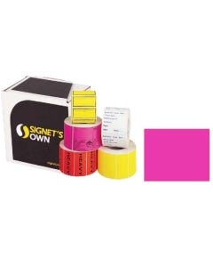 Signet's Own Plain Labels 48mm x 23mm Fluoro Pink (7900 per roll)