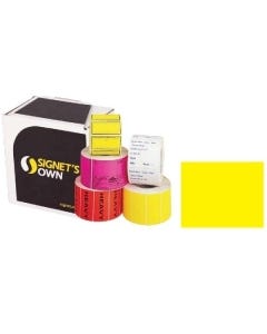 Signet's Plain Labels 50mm x 50mm Fluoro Yellow (3900 per roll)