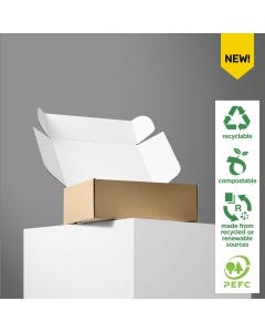 White & Kraft Mailing Box (E) 230mm x 175mm x 80mm