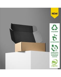 Black & Kraft Mailing Box (E) 270mm x 190mm x 100mm