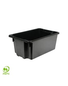 Plastic Container 645mm x 413mm x 276mm - Black 52L