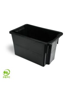 Plastic Container 645mm x 413mm x 397mm - Black 68L