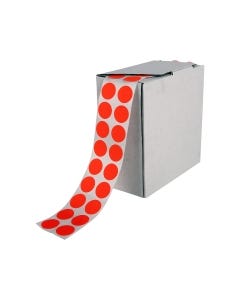 Signet's Stock Dots 25mm Size - Fluoro Red (3000 per roll)