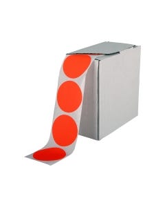 Signet's Own Stock Dots 65mm Size - Fluoro Orange (1330 per roll)