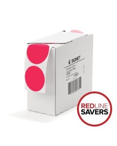 Signet's Own Stock Dots 65mm Size - Fluoro Pink (1330 per roll)