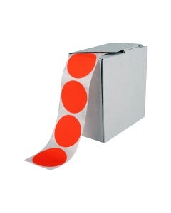 Signet's Own Stock Dots 65mm Size - Fluoro Red (1330 per roll)