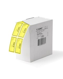 Signet's Own Labels 75mm x 38mm - Hold (Fluoro Yellow - 2660 per roll)