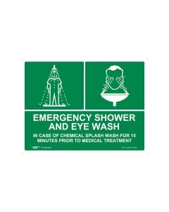 Emergency Shower & Eye Wash 600mm x 450mm - Metal