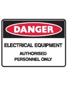 Danger Electrical Equipment 250mm x 180mm - Self Sticking Vinyl