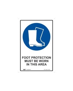 Foot Protection Must Be Worn 300mm x 450mm - Polypropylene