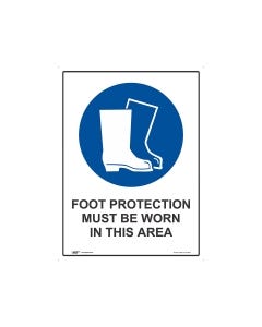 Foot Protection Must Be Worn 450mm x 600mm - Metal