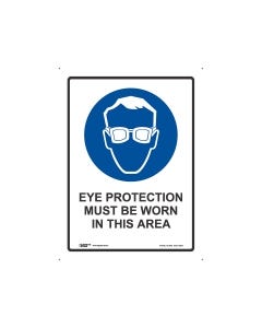 Eye Protection Must Be Worn 225mm x 300mm - Metal