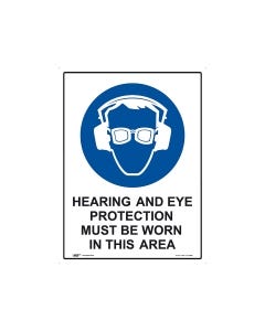 Hearing and Eye Protection 450mm x 600mm - Metal