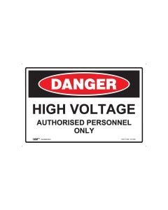 Danger High Voltage 450mm x 300mm - Metal