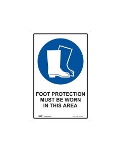 Foot Protection Must Be Worn 300mm x 450mm - Metal