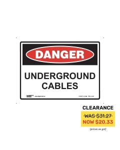 Danger Underground Cable 300mm x 225mm - Metal