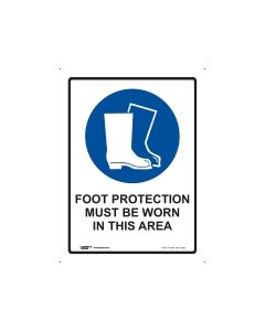 Foot Protection Must Be Worn 225mm x 300mm - Metal