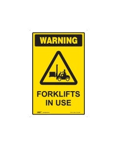 Forklift In Use 450mm x 300mm - Metal