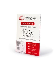 insignia Laser Labels 33.8mm x 64mm (100 A4 Sheets)