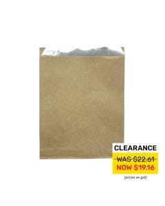 Foil Lined Paper Bag Small 200mm x 165mm + 65mm (250 per pack)
