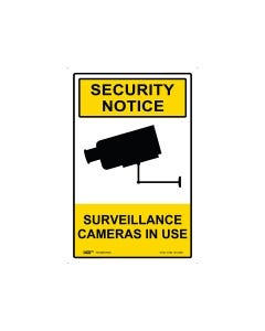 Security Notice Surveillance Cameras In Use 300mm x 450mm - Metal