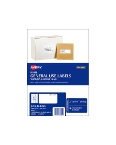 Avery A4 Labels 64mm x 33.8mm