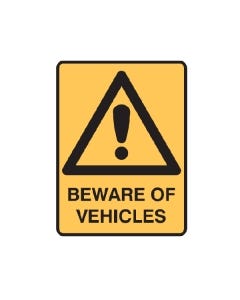 Beware of Vehicles 600mm x 450mm - Polypropylene