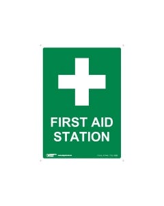 First Aid Station 90mm x 125mm - Self Sticking Vinyl (5 stickers per pack)
