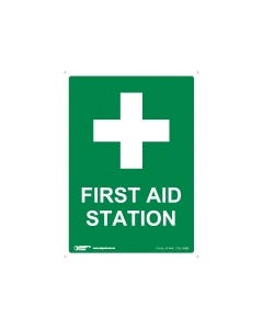 First Aid Station 90mm x 125mm - Self Sticking Vinyl (5 stickers per pack)